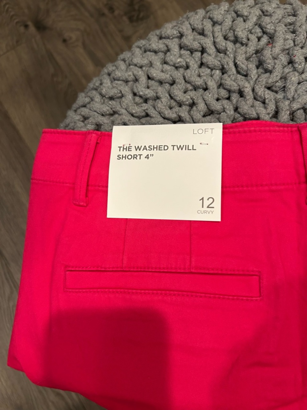 NWT LOFT Washed Twill Shorts in Bright Pink